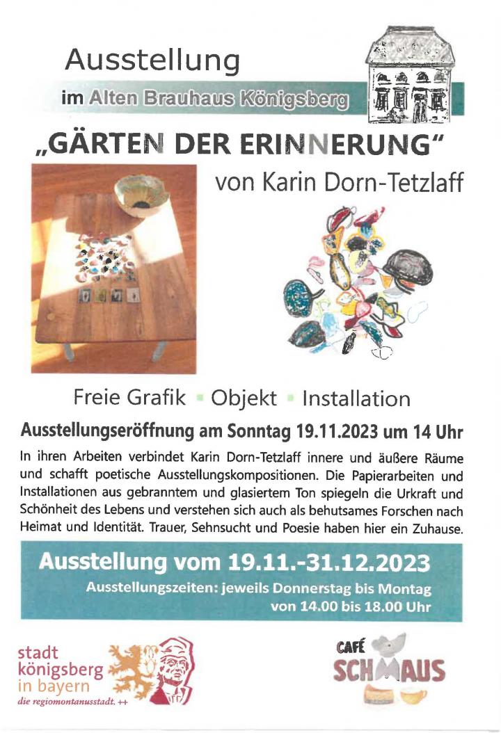 Ausstellung im Alten Brauhaus Königsberg "Gärten der Erinnerung